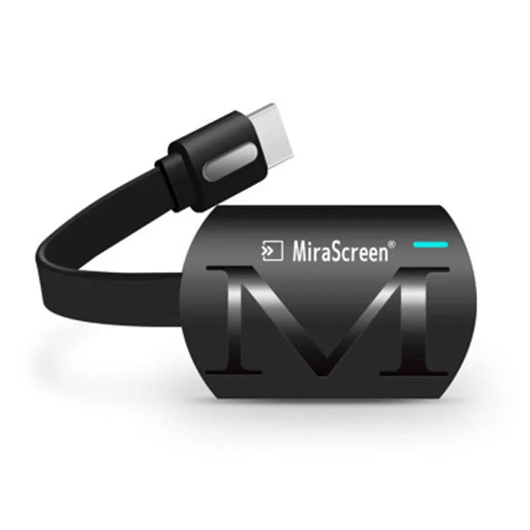 Small black USB HDMI adapter dongle for mirroring phone screens to television
