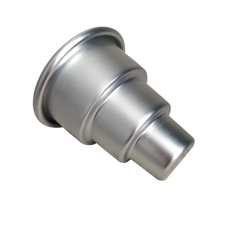 Silver aluminium alloy three-layer cake mould baking tool with large medium small size options