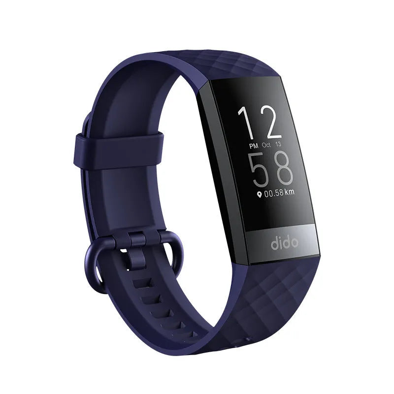 Y6 Black smart bracelet with 1.1 inch screen showing heart rate and ECG data on wrist.