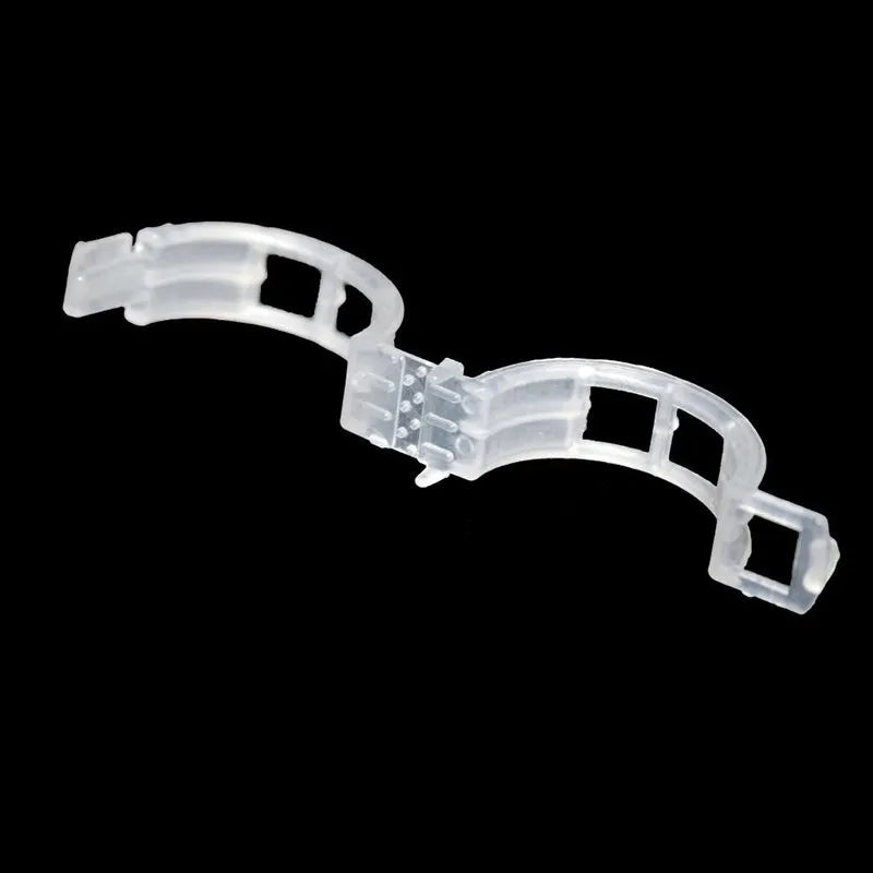 A set of 50 plastic tomato plant grafting clips, shown in a random colour mix, for securing garden vines.