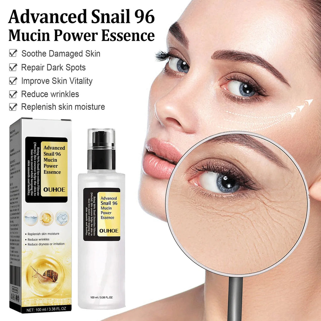 100ml bottle of Snail Mucin Collagen Facial Serum with dropper