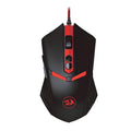 Black red wired USB optical gaming mouse with six keys and adjustable DPI settings