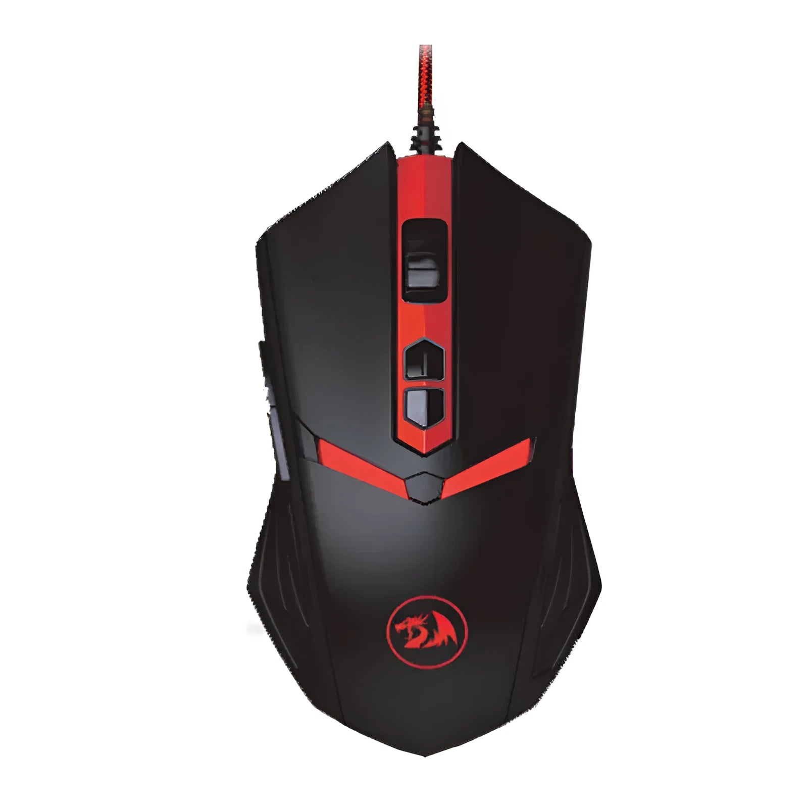 Black red wired USB optical gaming mouse with six keys and adjustable DPI settings