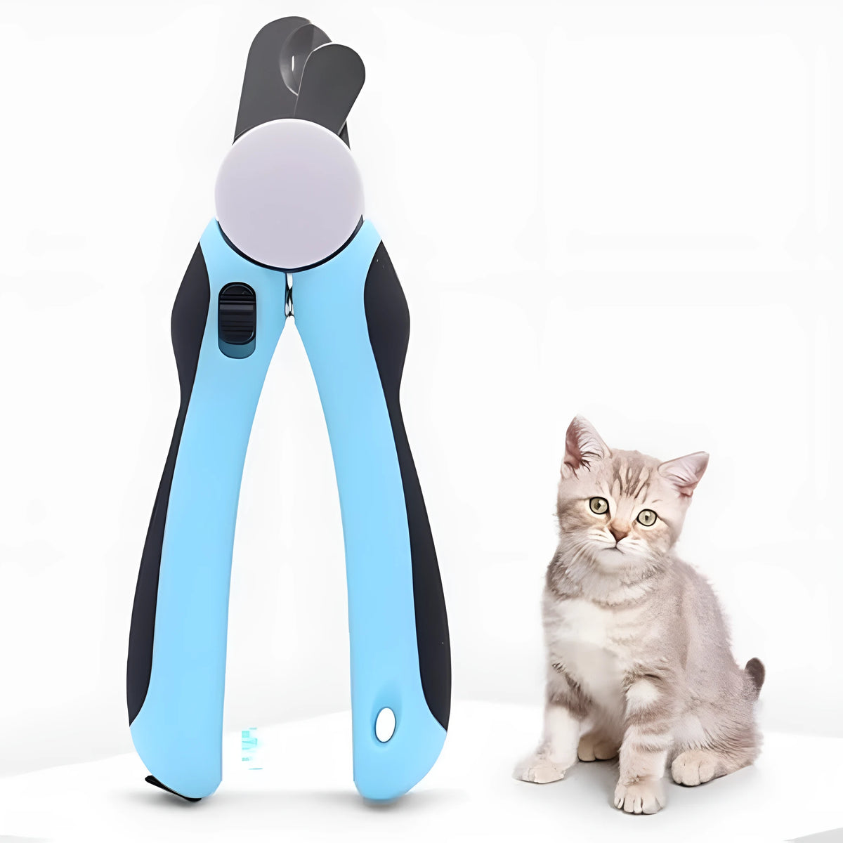 Blue heavy duty dog nail clippers with safety guard for large breeds