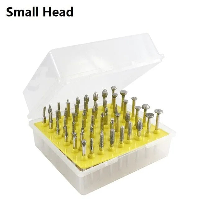 Elliptical cone diamond grinding heads for glass jade stone carving with 3mm shank