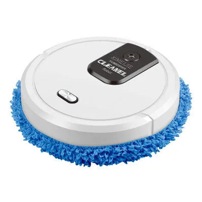 Automatic sweeping robot with wet and dry mopping cloths, 65mm slim body, and USB cable
