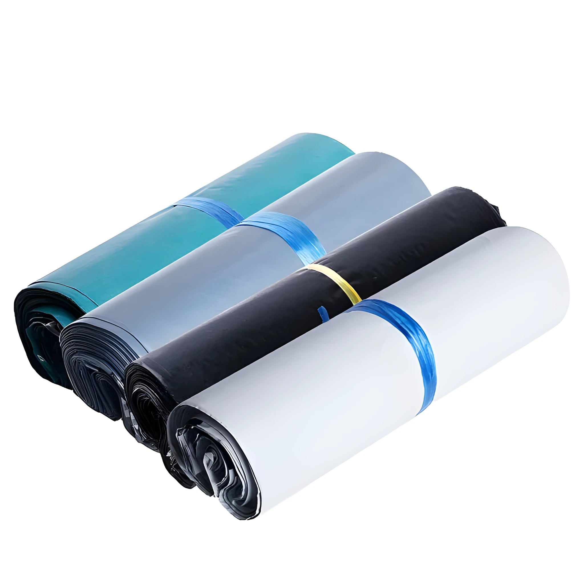 PE courier clothing bags with adhesive seals in multiple sizes and colours