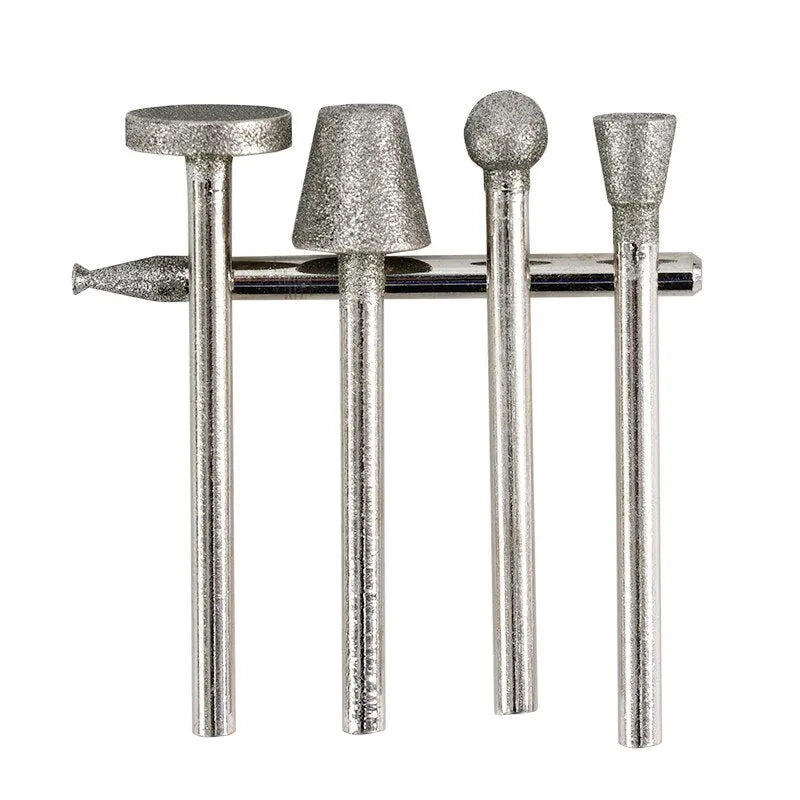 Elliptical cone diamond grinding heads for glass jade stone carving with 3mm shank