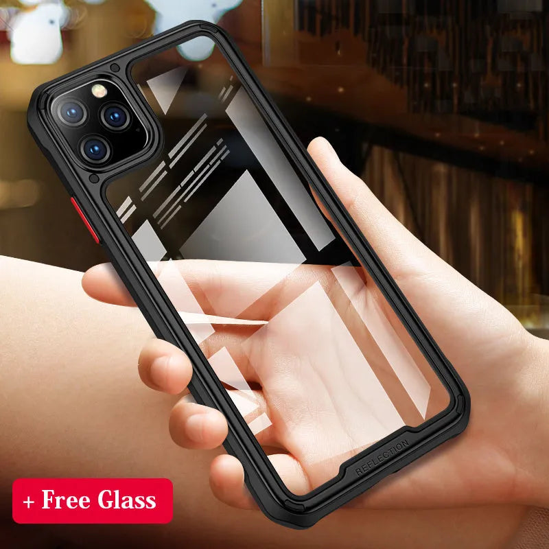 Transparent silicone phone case for Apple iPhone 11 series in business style design
