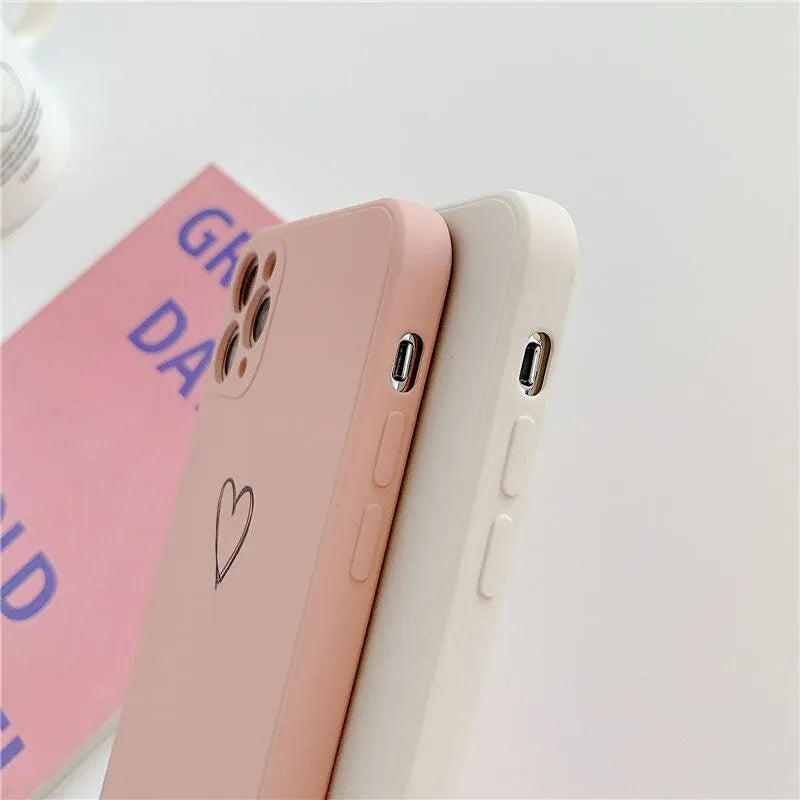 Silicone TPU back cover case for Apple iPhone in various solid colours including black, pink, and green.