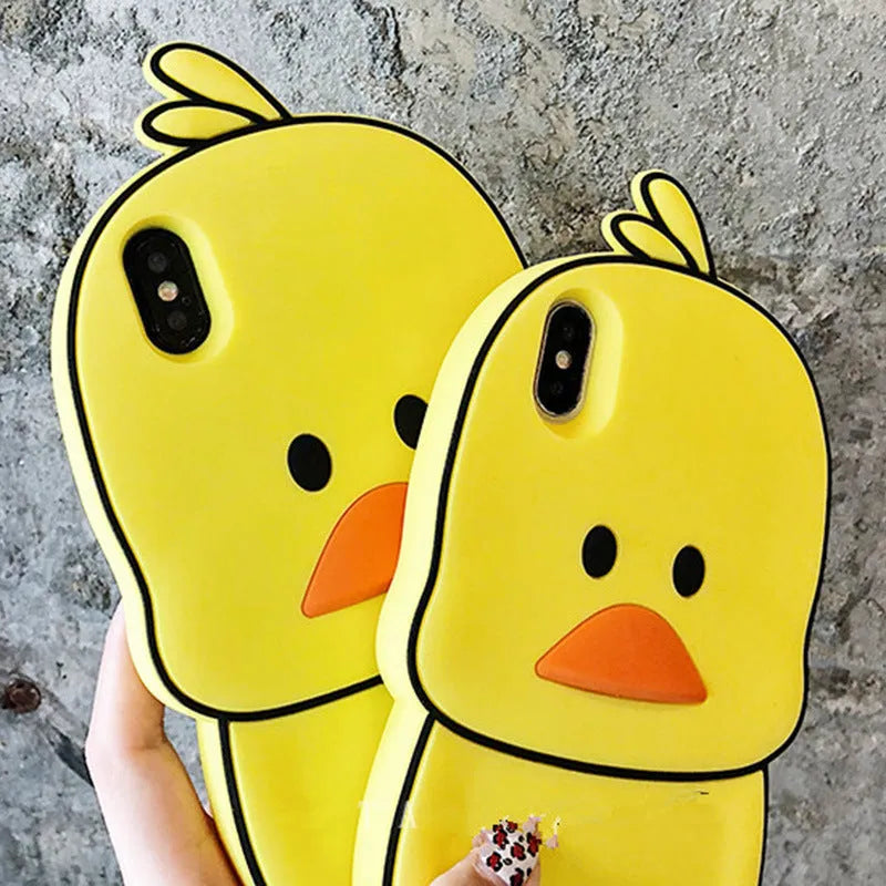 Green silicone phone case with cartoon animal design for Apple iPhone models