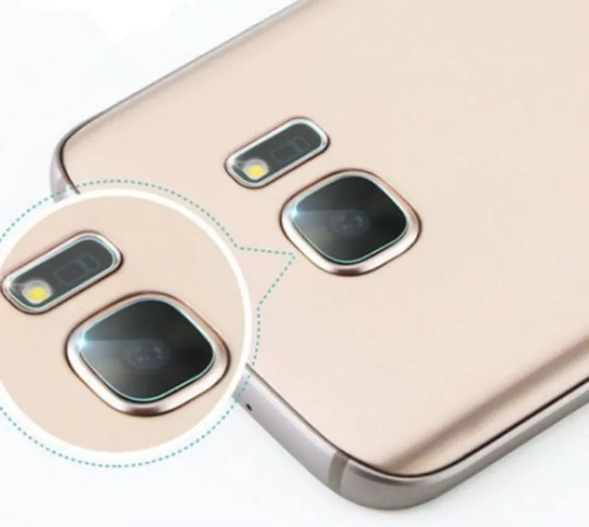Samsung S7 edge tempered glass camera lens and flash protective film pack