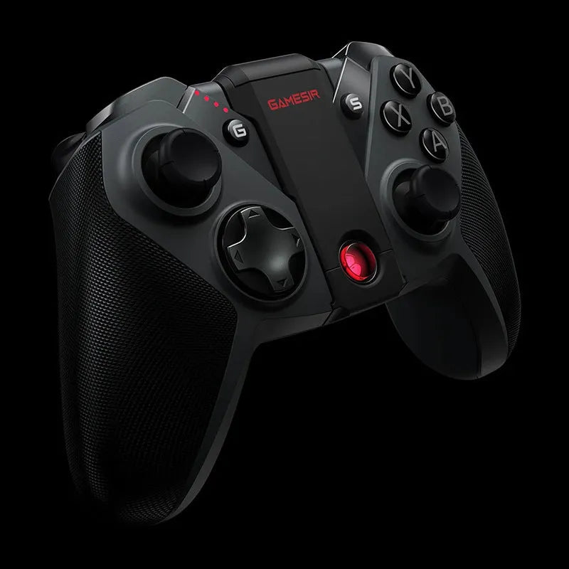 Black Gaishi gaming controller with asymmetrical analogue sticks and USB Type-C cable