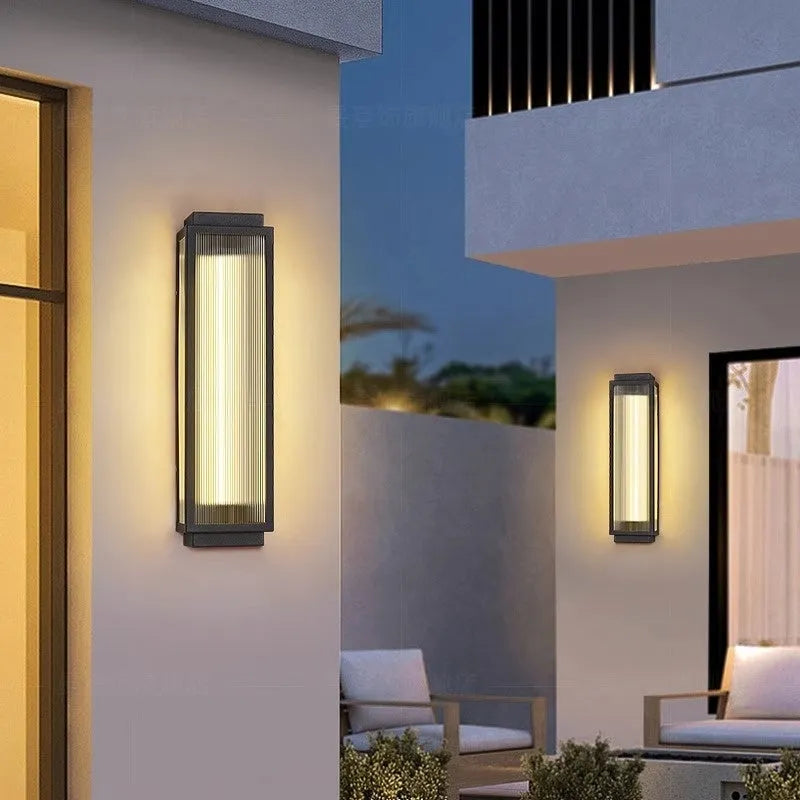 Stainless steel outdoor wall lamp with waterproof construction for garden lighting