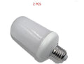 Decorative LED bulb emitting a flickering orange and yellow flame-like light effect