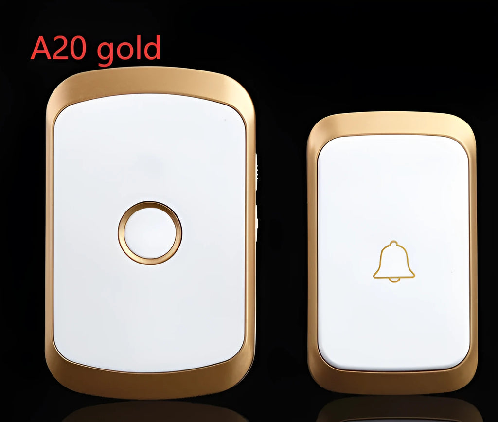 Wireless doorbell transmitter and plug-in receiver unit with 300m range and 36 melody options