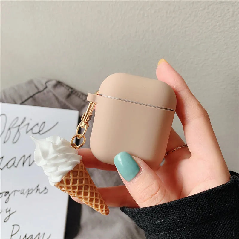 Cylinder ice cream design silicone AirPods 2 case protector in selected colour