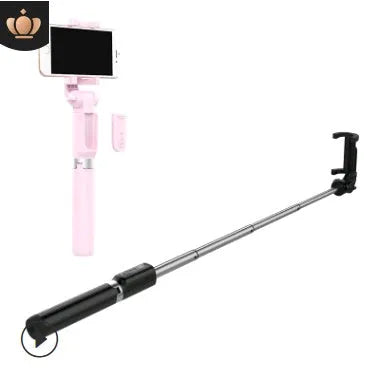 Aluminium alloy Bluetooth selfie stick with tripod legs and remote control for mobile phones