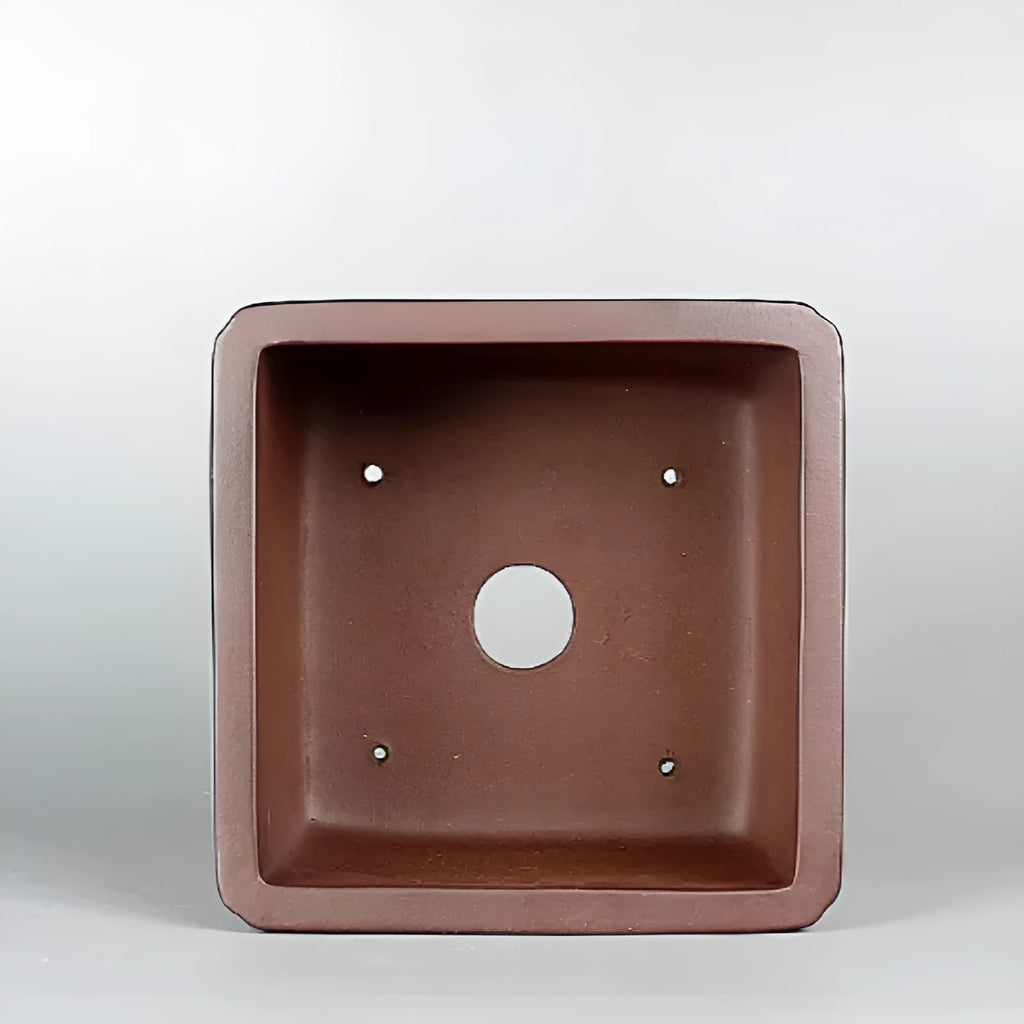 Brown handmade purple clay flower pot with classical antique design