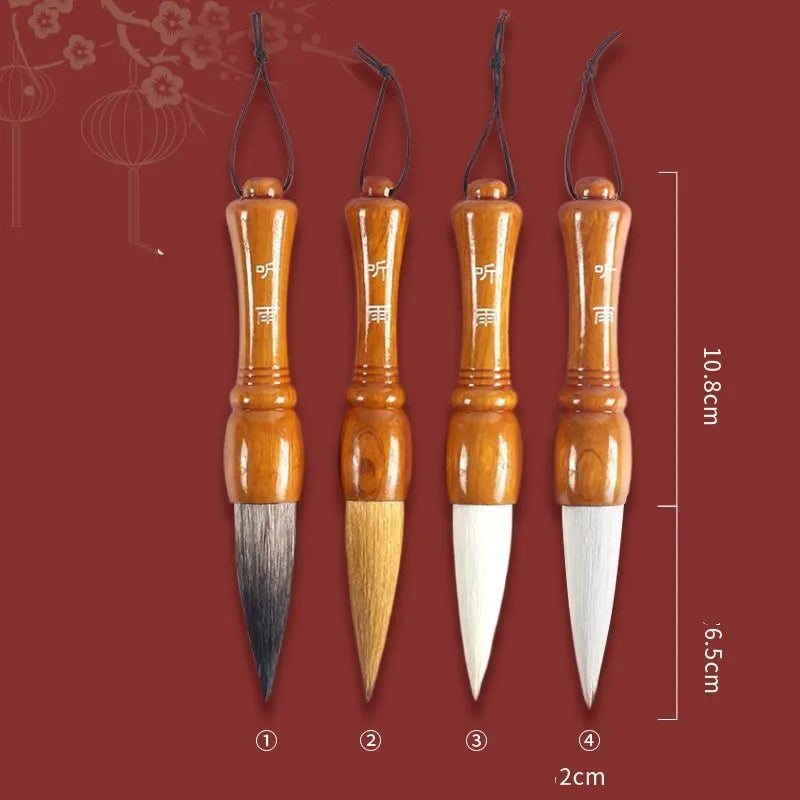 Large traditional Chinese painting wrist brush with wolf or sheep hair bundle for calligraphy and ink art.