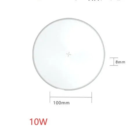 QI wireless charger in Black or White ABS with 10W or 15W style and 6mm charging distance