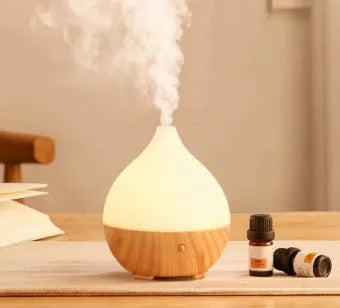 Asakusa wood grain finish aroma diffuser with vase shape and USB power cable
