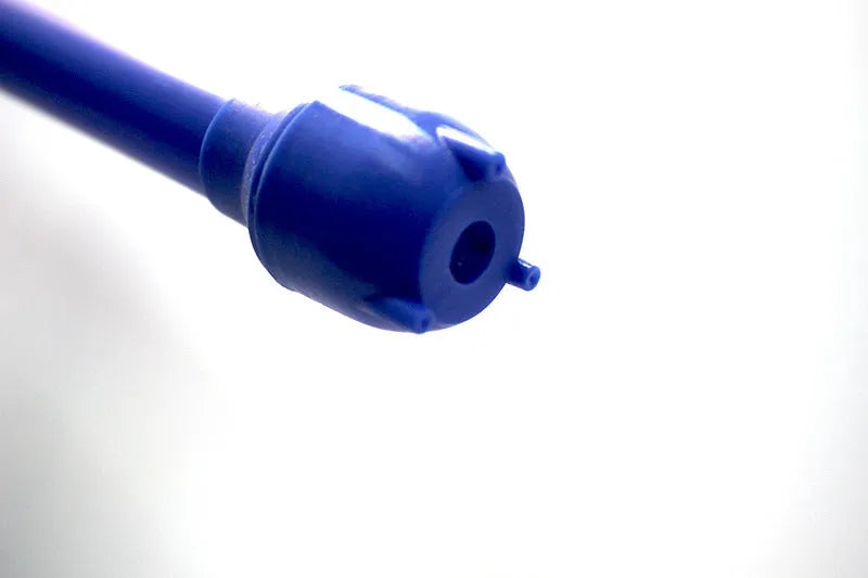 Blue manual hand-operated siphon pump for fuel oil gasoline liquid transfer