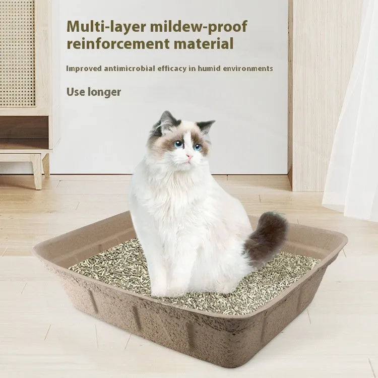 Brown disposable waterproof cat litter box environmentally friendly degradable material