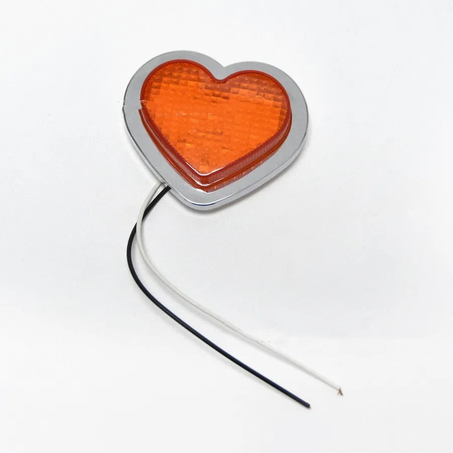 Red heart-shaped LED car sidelight for 12V vehicle fender mounting