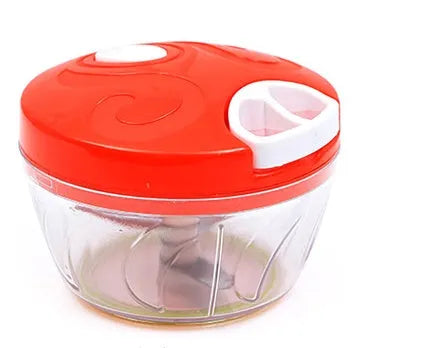 Manual kitchen chopper with stainless steel blades in green colour, 500ml capacity food processor