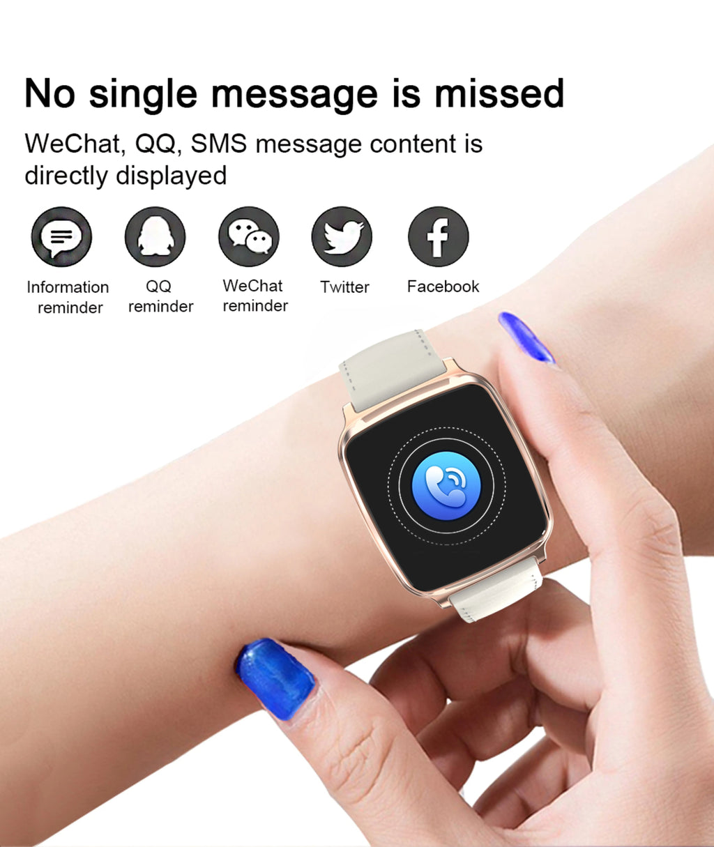 M8 smart bracelet with full touch screen and TPU strap shown on a wrist.