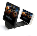 A black or white foldable mobile phone stand with a 3D screen amplifier and radiation filter.