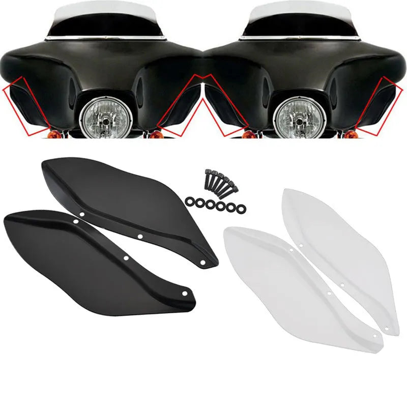 Pair of transparent black ABS plastic side head covers for Harley Touring motorcycle