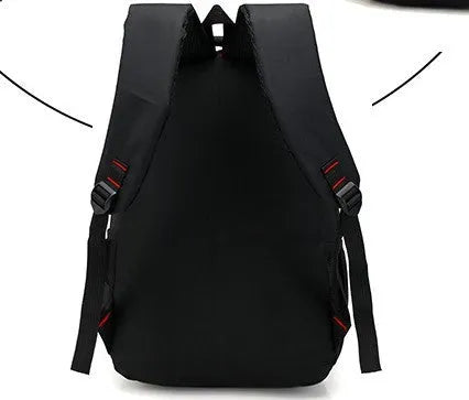 Oxford fabric backpack for teens with breathable padded straps and side zipper pockets in blue