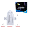 White PS5 Slim charging dock with RGB ambient light and handle mounting