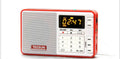 Tecsun Q3 portable digital audio player and FM radio in multiple colours on a white background