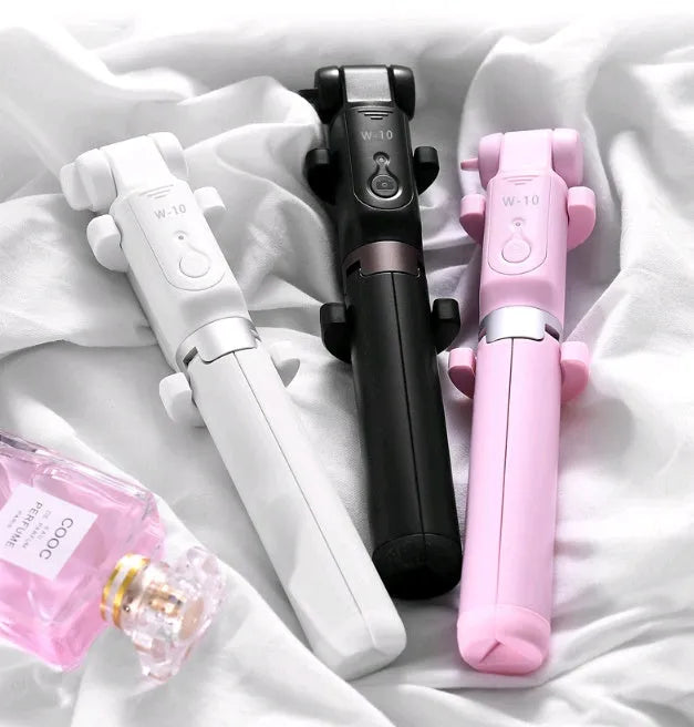 Aluminium alloy Bluetooth selfie stick with tripod legs and remote control for mobile phones