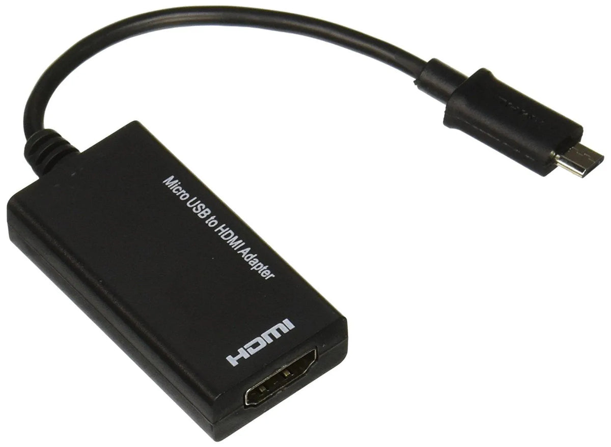 Black HD to HDMI adapter cable with compact handset design for component to HDMI signal conversion