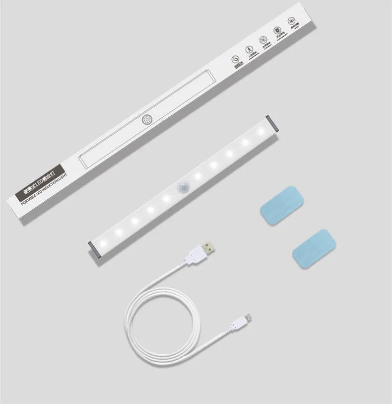 USB rechargeable magnetic LED closet light with motion sensor in aluminium housing