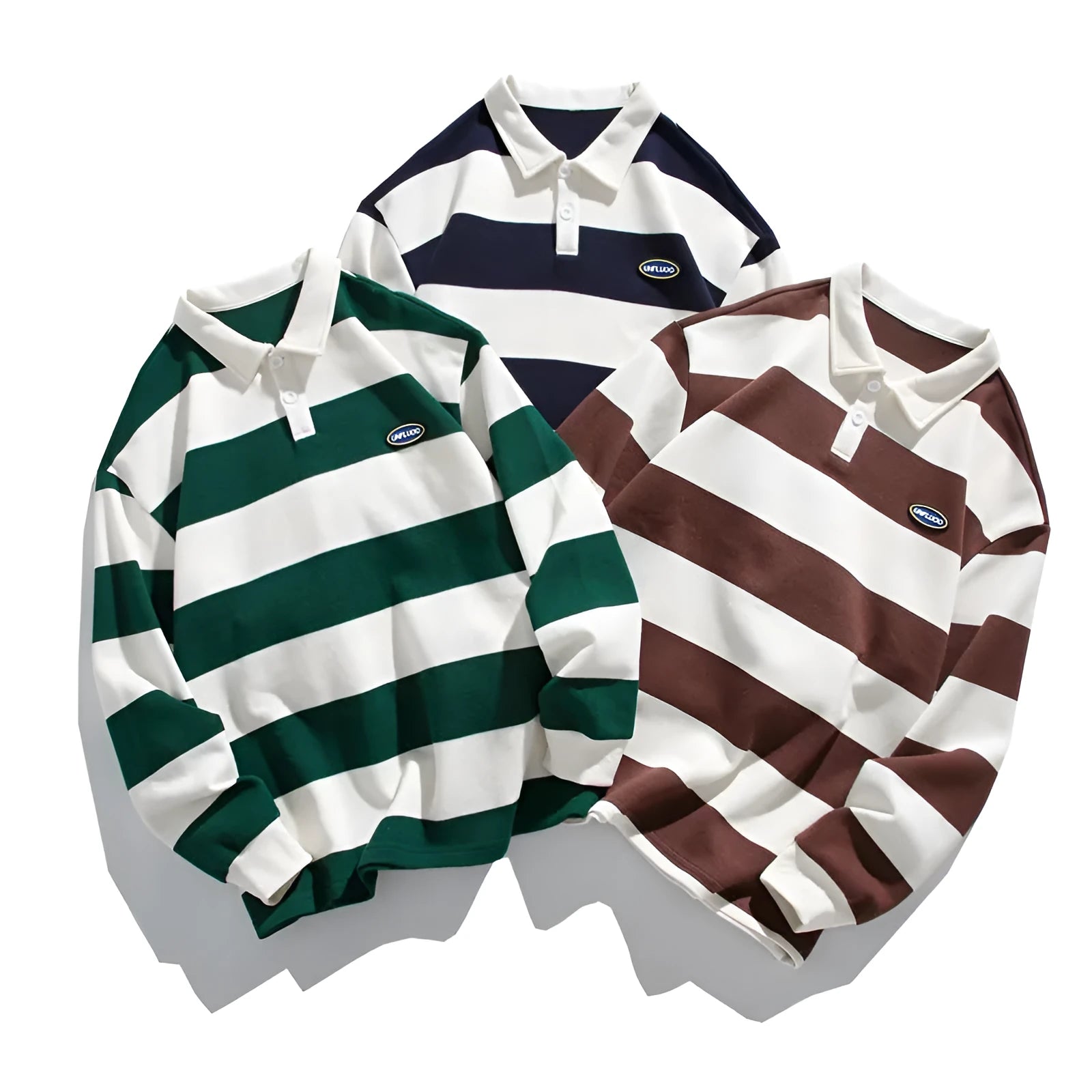 Men's pearl cotton polo shirt with Hong Kong style lapel collar in three colour options