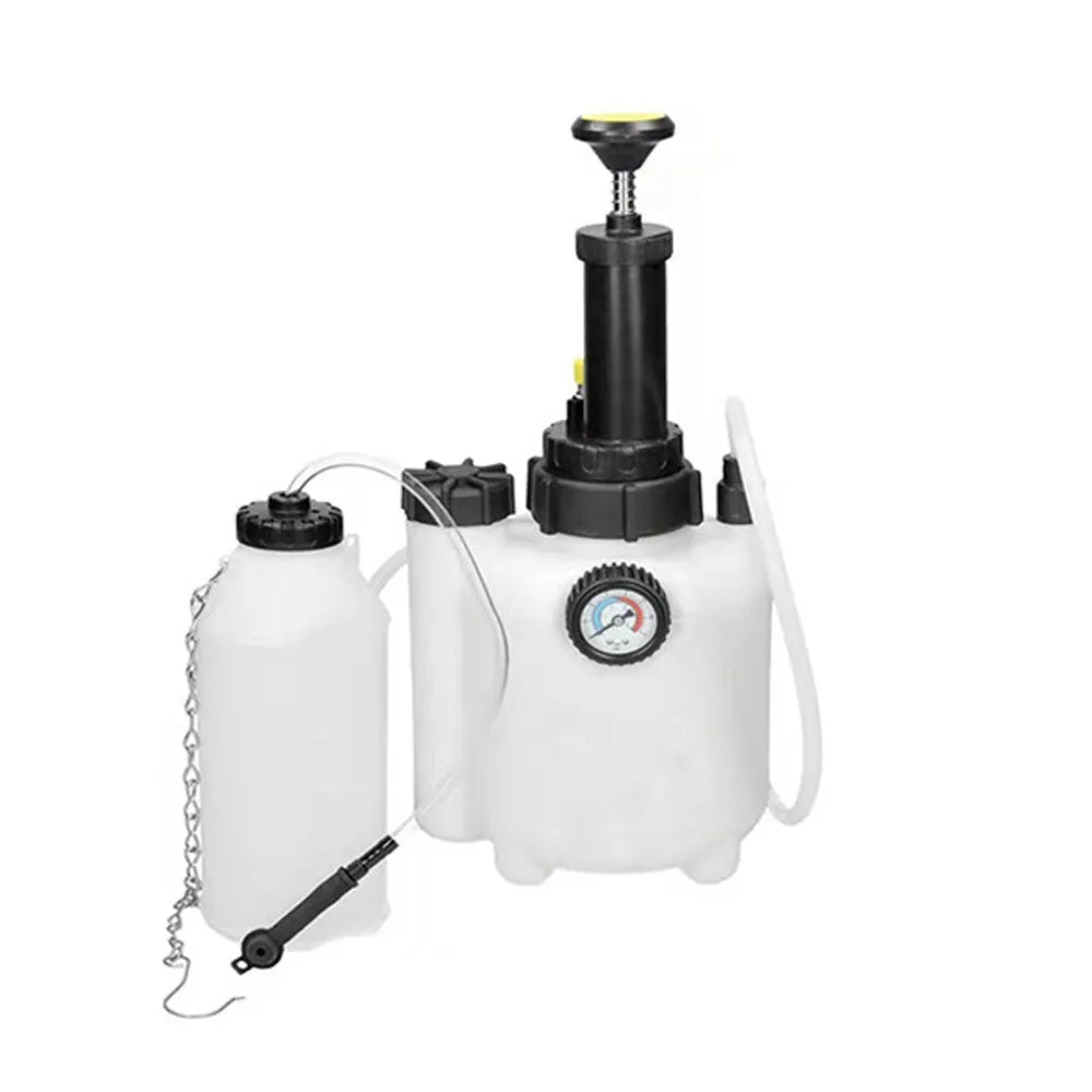 White 3 litre brake oil tank replacement tool for automotive maintenance with copper, iron and plastic construction