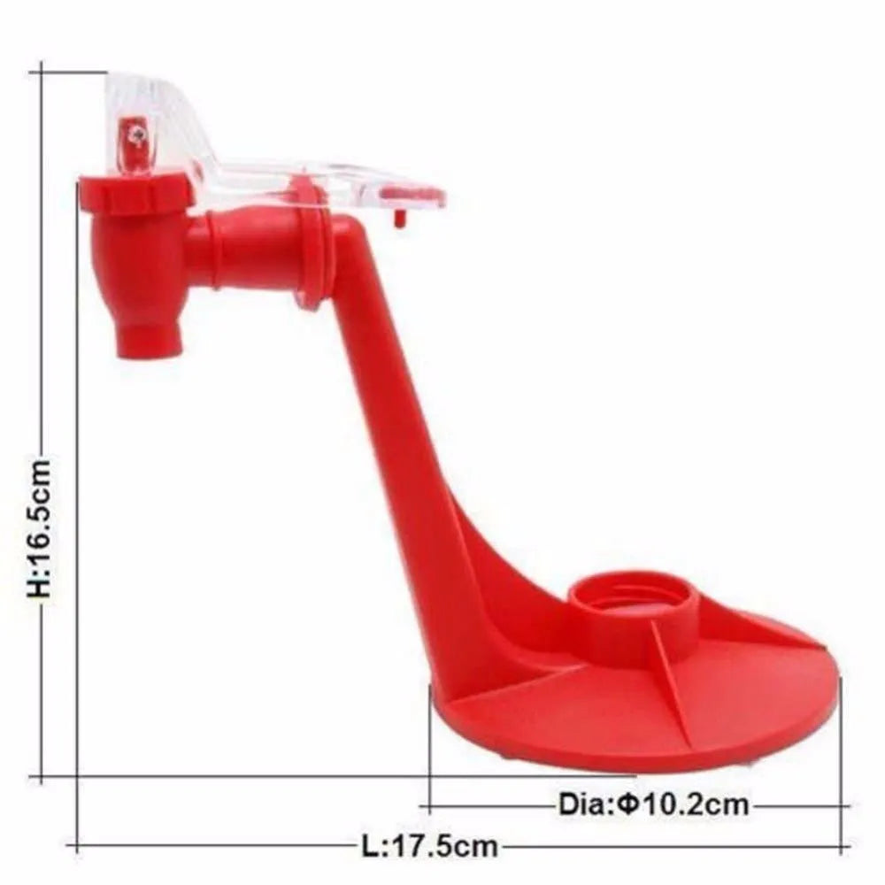 Red Magic Tap soda dispenser for 2-litre bottles with push-button drink control