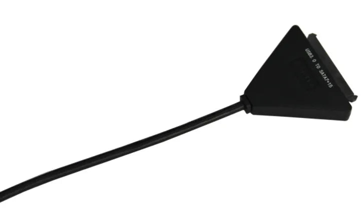 Black USB 3.0 to SATA adapter cable with 7+15 pin interface for 2.5-inch and 3.5-inch hard drives