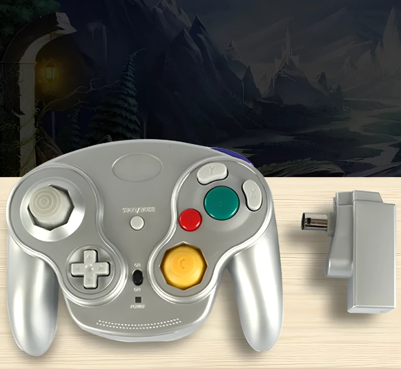NGC 2.4GHz wireless game controller for Wii and Nintendo GameCube consoles in multiple colour options.
