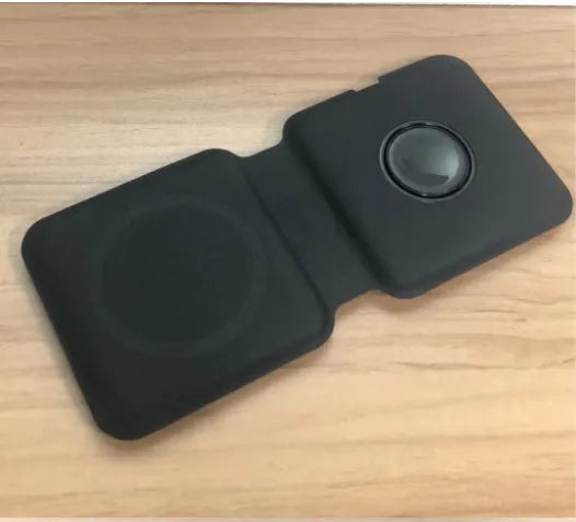 White 2 in 1 magnetic wireless charger with foldable design and dual charging surfaces