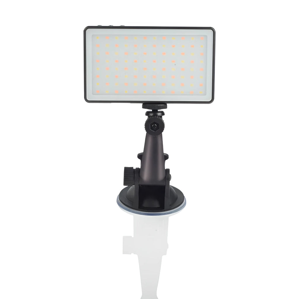Black aluminium USB-C video conference light panel with 96 LEDs and a 1/4 inch tripod thread on the base.