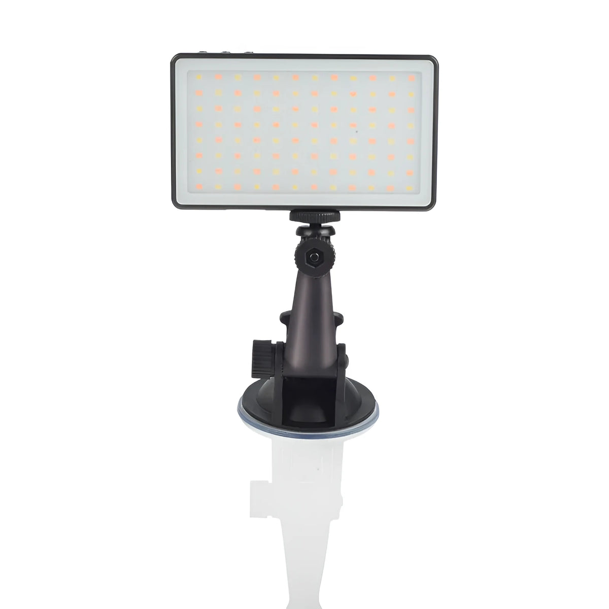 Black aluminium USB-C video conference light panel with 96 LEDs and a 1/4 inch tripod thread on the base.