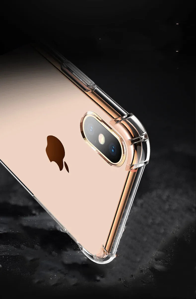 Transparent white silicone shockproof case compatible with multiple iPhone models