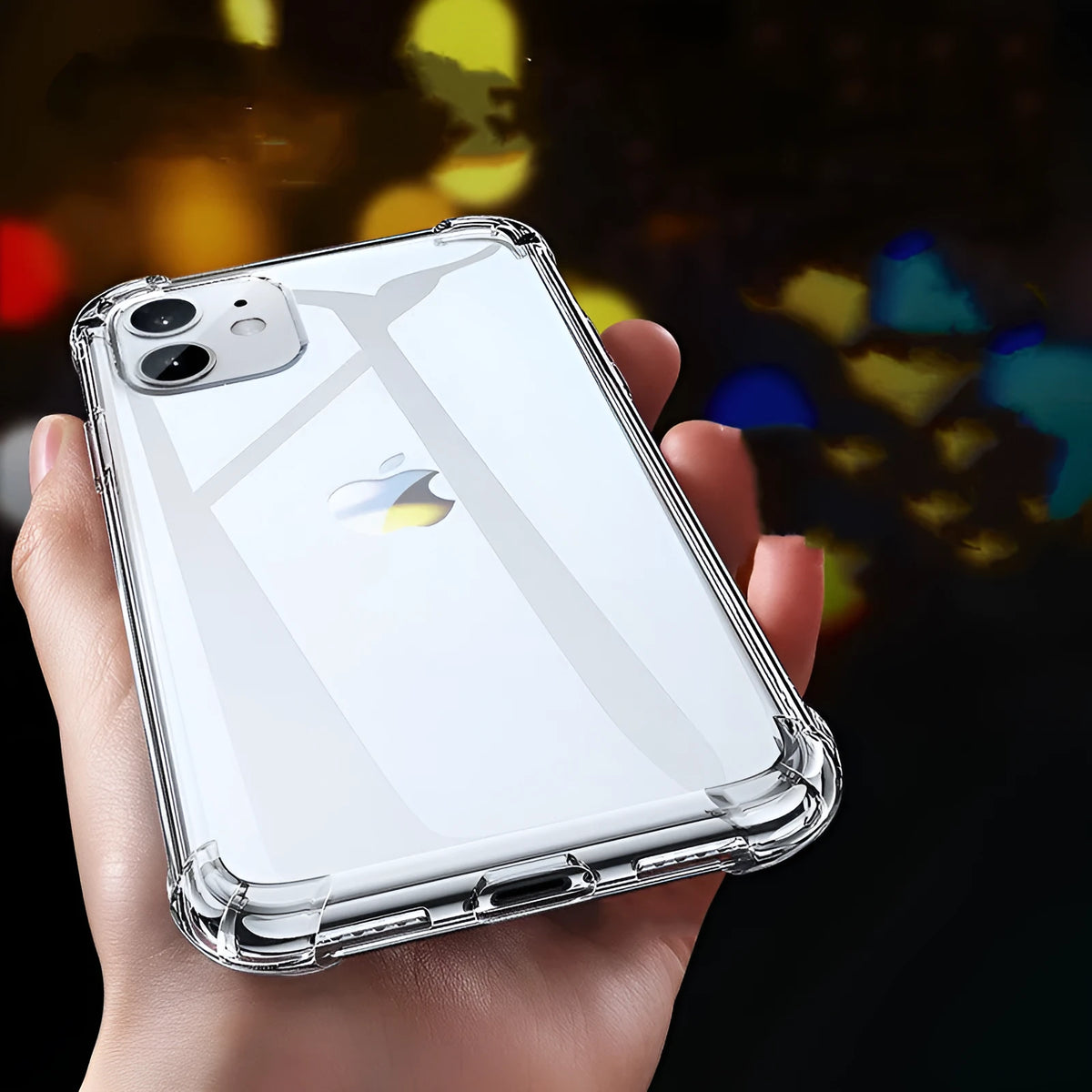 Transparent white silicone shockproof case compatible with multiple iPhone models