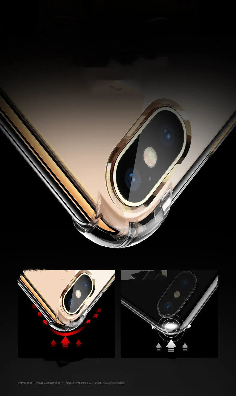 Transparent white silicone shockproof case compatible with multiple iPhone models